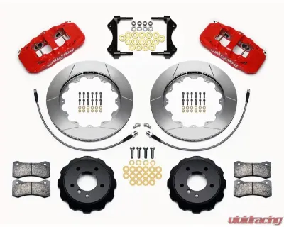 Wilwood AERO6 Big Brake Front Brake Kit - Slotted Rotor - Red - BMW 3 Series E90 2007-2011 - 140-13582-R