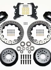 Wilwood Forged Narrow Superlite 6R Big Brake Front Brake Kit (Hub) - Drilled and Slotted Rotor - Black - Ford | Mercury  1960-1968                                     - 140-13630-D - Image 3