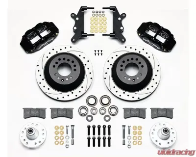 Wilwood Forged Narrow Superlite 6R Big Brake Front Brake Kit (Hub and 1PC Rotor) - Drilled and Slotted Rotor - Black - Ford| Mercury  1960-1968 - 140-13654-D