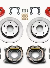 Wilwood  Dynapro Lug Mount Rear Parking Brake Kit - Plain Face Rotor - Red - Ford Bronco 1965-1977                                     - 140-13733-R - Image 3