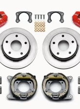 Wilwood Dynapro Lug Mount Rear Parking Brake Kit- Plain Face Rotor - Red - Ford Bronco 1976-1977                                     - 140-13664-R - Image 3