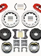 Wilwood Forged Narrow Superlite 4R Big Brake Rear Parking Brake Kit - Drilled and Slotted Rotor - Red - Ford Bronco 1976-1977                                     - 140-13665-DR - Image 3