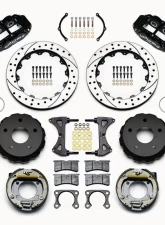 Wilwood Forged Narrow Superlite 4R Big Brake Rear Parking Brake Kit - Drilled and Slotted Rotor - Black - Ford Bronco 1976-1977                                     - 140-13665-D - Image 3