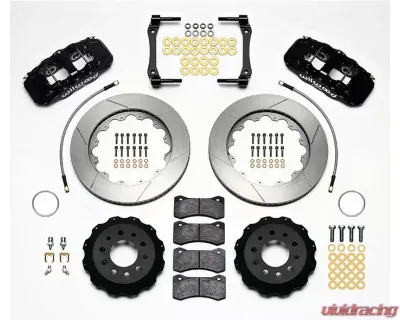 Wilwood AERO4 Big Brake Rear Brake Kit For OE Parking Brake - Slotted Rotor - Black - Chevrolet Corvette 2014+ - 140-13698