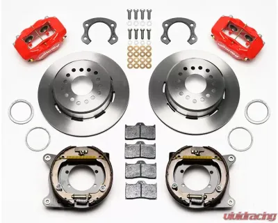 Wilwood Forged Dynalite Rear Parking Brake Kit - Plain Face Rotor - Red - Ford - 140-13719-R