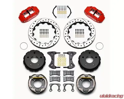 Wilwood  Forged Narrow Superlite 4R Big Brake Rear Parking Brake Kit- Drilled and Slotted Rotor - Black - Ford Bronco 1965-1977 - 140-13734-DR