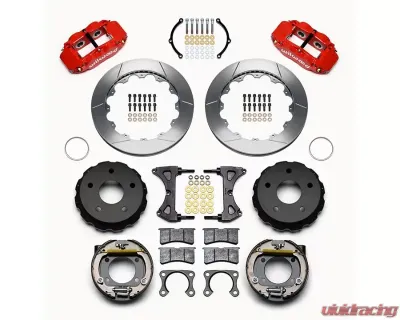 Wilwood  Forged Narrow Superlite 4R Big Brake Rear Parking Brake Kit- Slotted Rotor - Red - Ford Bronco 1965-1977 - 140-13734-R