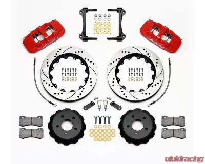 Wilwood AERO6 Big Brake Front Brake Kit - Drilled and Slotted Rotor - Red - Ford Mustang 2015+ - 140-13886-DR