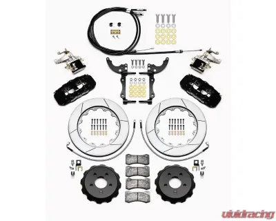 Wilwood AERO4-MC4 Big Brake Rear Parking Brake Kit - Slotted Rotor - Black -  Ford Mustang 2015+ - 140-13888