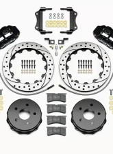 Wllwood Forged Narrow Superlite 4R Big Brake Rear Brake Kit For OE Parking Brake - Drilled and Slotted Rotor - Black - Jeep Wrangler 2007-2018                                     - 140-14066-D - Image 3