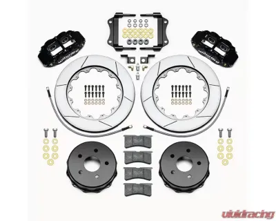 Wilwood Forged Narrow Superlite 4R Big Brake Rear Brake Kit For OE Parking Brake - Slotted Rotor - Black - Jeep Wrangler 2007-2018 - 140-14066