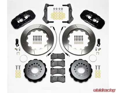 Wilwood AERO4 Big Brake Rear Brake Kit For OE Parking Brake - Slotted Rotor - Black - Dodge Challenger 2014+ - 140-14068
