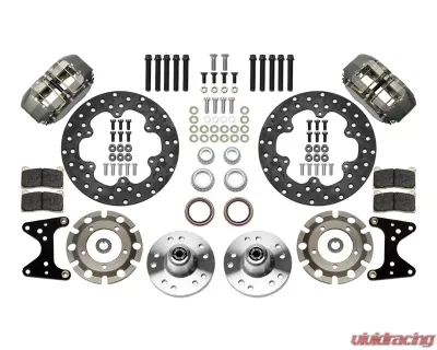 Wilwood Dynapro Lug Mount Front Dynamic Drag Brake Kit - Drilled Rotor - Ano - Ford Mustang 1971-1980 - 140-14416-D