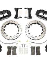 Wilwood Forged Narrow Superlite 6R Big Brake Front Brake Kit (Hat) - Drilled and Slotted Rotor - Black - Audi A4 2002-2008                                     - 140-14487-D - Image 3