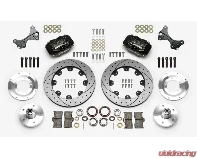 Wilwood Forged Dynalite Big Brake Front Brake Kit (5 x 5 Hub) - Drilled and Slotted Rotor - Black - 140-14532-D