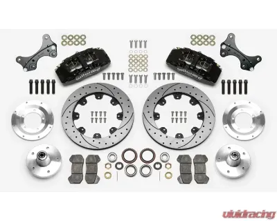 Wilwood Forged Dynalite Big Brake Front Brake Kit (5 x 5 Hub) - Drilled and Slotted Rotor - Black - 140-14533-D