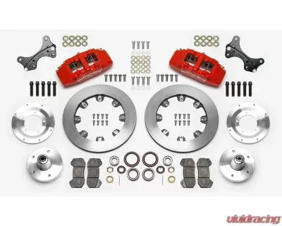 Wilwood Forged Dynalite Big Brake Front Brake Kit (5 x 5 Hub) - Plain Rotor - Red - 140-14533-R