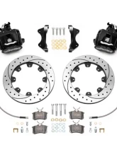 Wilwood Combination Parking Brake Caliper Rear Brake Kit - Drilled and Slotted Rotor - Black - Audi A4 2003-2008                                     - 140-14591-D - Image 3