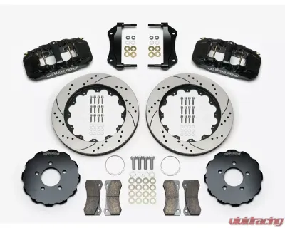 Wilwood AERO6 Big Brake Front Brake Kit - Drilled and Slotted Rotor - Black - Ford Crown Victoria 2003-2011 - 140-14682-D