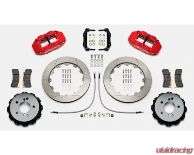 Wilwood Forged Narrow Superlite 4R Big Brake Rear Brake Kit For OE Parking Brake - Slotted Rotor - Red - BMW M3 E46 2001-2006 - 140-14752-R