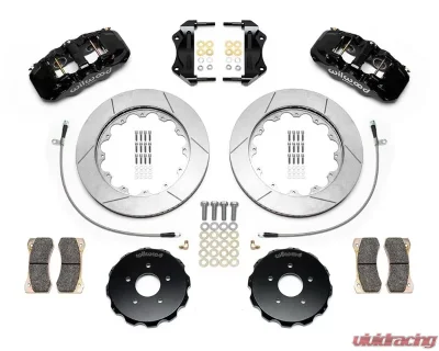 Wilwood AERO6 Big Brake Front Brake Kit - Slotted Rotor - Black - Nissan 350Z | Infiniti G35 2003-2009 - 140-14815