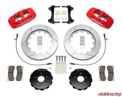 Wilwood AERO6 Big Brake Front Brake Kit - Slotted Rotor - Red - Nissan 350Z | Infiniti G35 2009-2013 - 140-14819-R