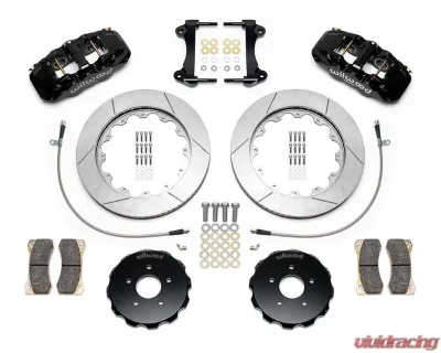 Wilwood AERO6 Big Brake Front Brake Kit - Slotted Rotor - Black - Nissan 350Z | Infiniti G35 2009-2013 - 140-14819