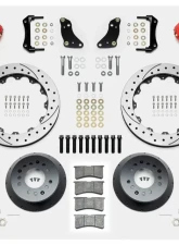 Wilwood Forged Narrow Superlite 6R Big Brake Front Brake Kit (Hub) - Drilled and Slotted Rotor - Red - Ford F100 1968-1972                                     - 140-14841-DR - Image 3