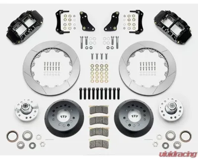 Wilwood Forged Narrow Superlite 6R Big Brake Front Brake Kit (Hub) - Slotted Rotor - Black - Ford F100 1968-1972 - 140-14841