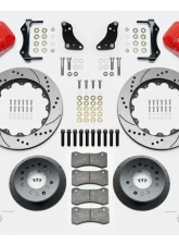 Wilwood Forged Narrow Superlite 6R Big Brake Front Brake Kit (Hub) - Drilled and Slotted Rotor - Red - Ford F100 1968-1972                                     - 140-14842-DR - Image 3