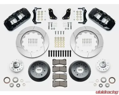 Wilwood Forged Narrow Superlite 6R Big Brake Front Brake Kit (Hub) - Slotted Rotor - Black - Ford F100 1968-1972 - 140-14842
