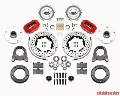 Wilwood Forged Dynalite Pro Series Front Brake Kit- Drilled and Slotted Rotor -Red - MG TD/TF 1950-1955 - 140-15020-DR