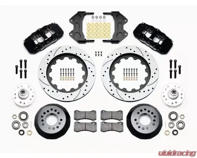 Wilwood AERO6 Big Brake Front Brake Kit - Drilled Slotted Rotor - Black - 140-15025-D