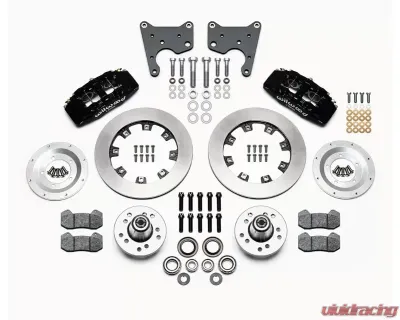 Wilwood Forged Dynapro 6 Big Brake Front Brake Kit (Hub) - Plain Rotor - Black - Chrysler | Dodge | Plymouth 1965-1972 C-Body - 140-15198
