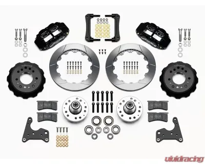 Wilwood Forged Narrow Superlite 6R Big Brake Front Brake Kit (Hub) - Slotted Rotor - Black - Chrysler | Dodge | Plymouth 1965-1972 C-Body - 140-15199