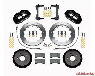 Wilwood Forged Narrow Superlite 6R Big Brake Front Brake Kit (Hat) - Slotted Rotor - Black - Mini Cooper 2014-2015 - 140-15214