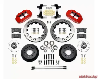 Wilwood Forged Narrow Superlite 6R Big Brake Front Brake Kit - Drilled & Slotted Rotor - Red - Chevrolet Camaro | Pontiac Firebird 1982-1992 - 140-15278-DR