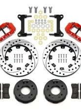 Wilwood Forged Narrow Superlite 6R Big Brake Front Brake Kit (Hat) - Drilled & Slotted Rotor - Red - Chevrolet GMC C10 1963-1987                                     - 140-15302-DR - Image 3