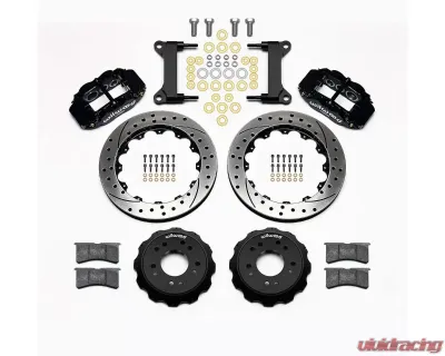 Wilwood Forged Narrow Superlite 6R Big Brake Front Brake Kit (Hat) - Drilled & Slotted Rotor 13"- Black - Chevrolet GMC C10 1963-1987 - 140-15304-D