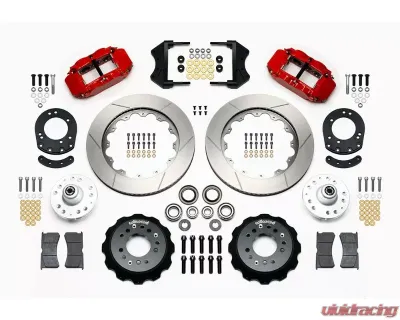Wilwood Forged Narrow Superlite 6R Dust-Seal Big Brake Front Brake Kit - Slotted Rotor - Red - Ford Mustang 1965-1969 - 140-15407-R