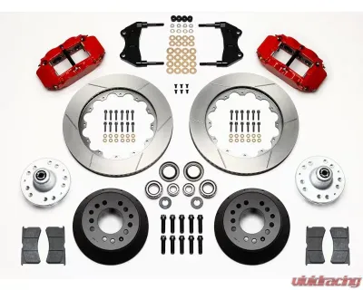 Wilwood Forged Narrow Superlite 6R Dust-Seal Front Big Brake Kit  - Slotted Rotor - Red - 140-15410-R