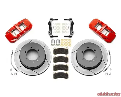 Wilwood AERO4 Big Brake Truck Rear Brake Kit - Slotted Rotor - Red - Nissan Patrol Y61 1997-2018 - 140-15597-R