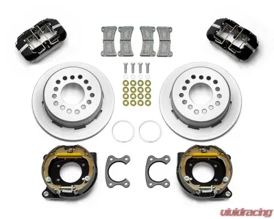 Wilwood Forged Dynapro Low-Profile Dust Seal Rear Parking Brake Kit - Plain Rotor - Black - 140-15604