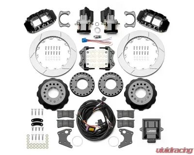 Wilwood Forged Narrow Superlite 4R Big Brake Rear Electronic Parking Brake Kit - Slotted Rotor - Black - 140-15844