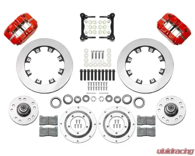 Wilwood Dynapro Radial Big Brake Front Brake Kit (Hub) - Plain Rotor - Red - 140-15909-R