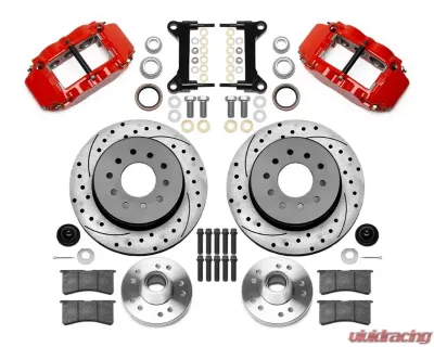 Wilwood Forged Narrow Superlite 6R Front Big Brake Brake Kit - Drilled & Slotted Rotor - Red- Chevrolet C10 1988-1998 - 140-15948-DR