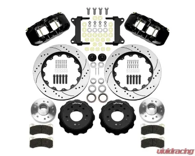Wilwood AERO6 Big Brake Front Brake Kit - 14" Drilled & Slotted Rotor - Black - Chevrolet C10 1988-1998 - 140-15951-D