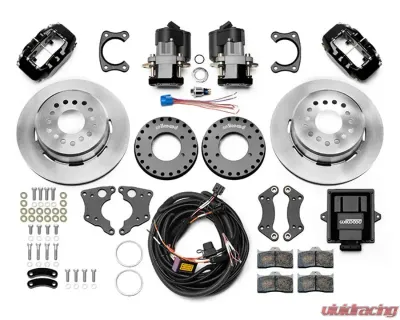 Wilwood Forged Dynapro Low-Profile Rear Electronic Parking Brake Kit - Plain Rotor - Black - 140-16150