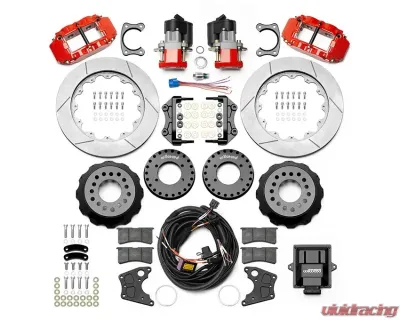 Wilwood Forged Dynalite Rear Electronic Parking Brake Kit - Plain Rotor - Red - 140-16156-R