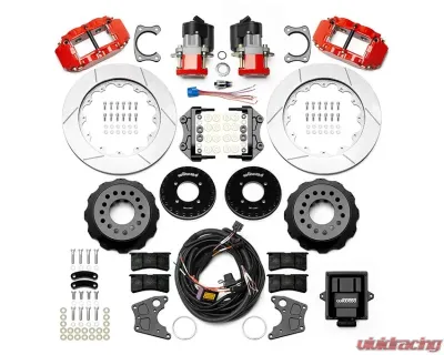 Wilwood Forged Narrow Superlite 4R Big Brake Rear Electronic Parking Brake Kit - Plain Rotor - Red - 140-16165-R